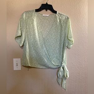 Lush wrap cropped blouse